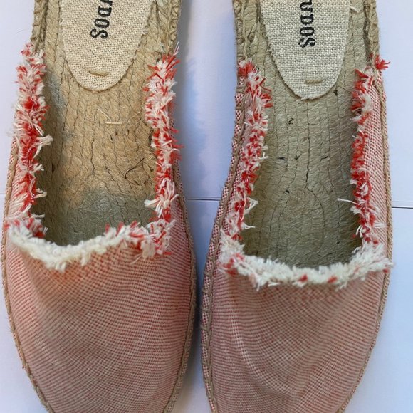 Soludos Frayed Mule Espadrille - Size 7 1/2 - Coral - Picture 2 of 5